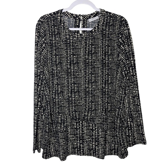 Susan Graver Liquid Knit Top with Chiffon New NWOT - Picture 2 of 11